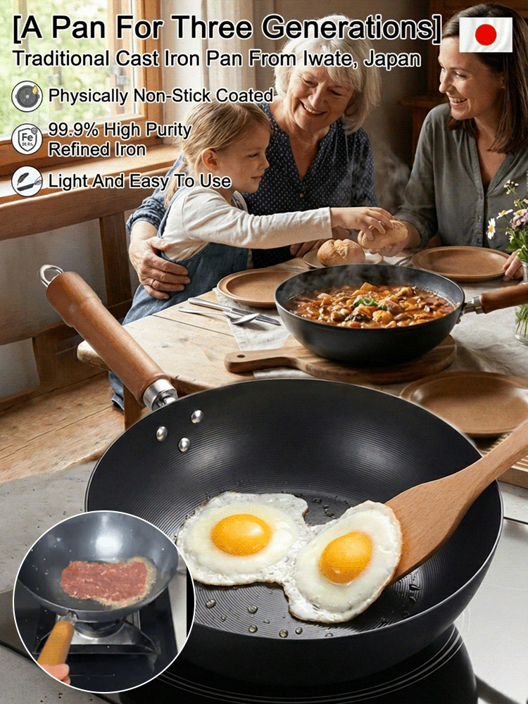 Japanese Heritage Hand-Forged Cast Iron Pan - Generations of Quality