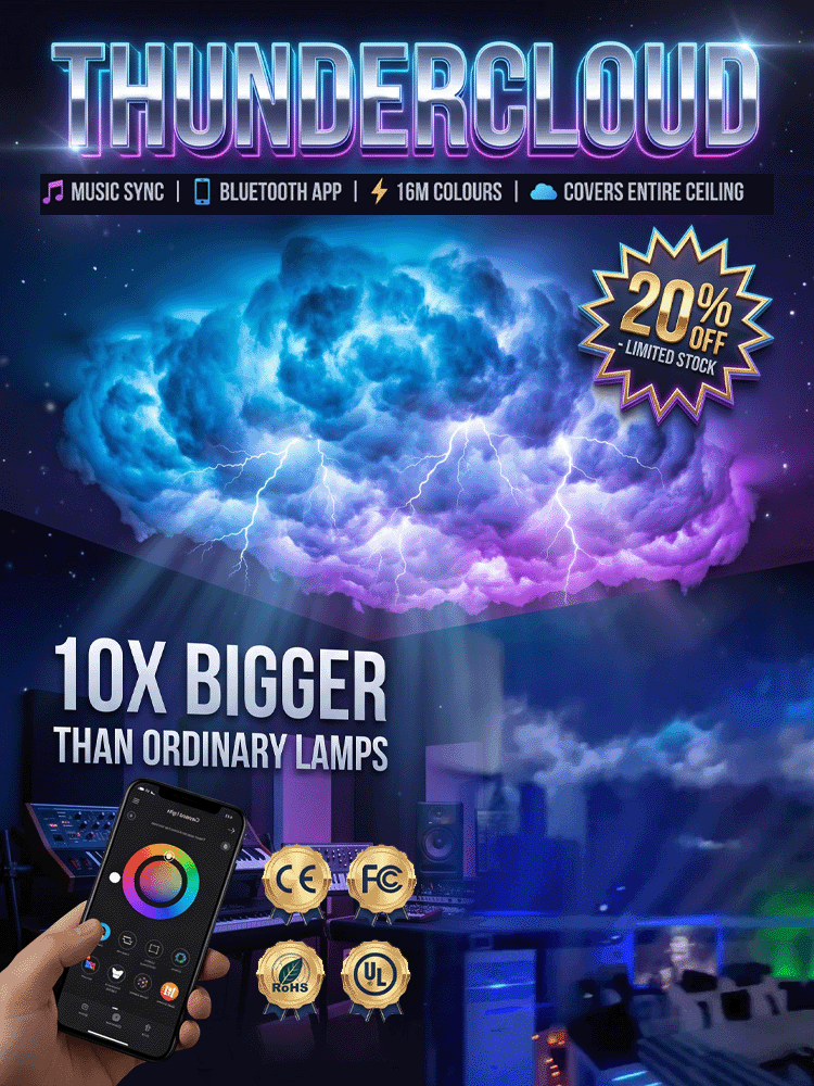 【Extra-large area, Bluetooth remote control】Colorful Thundercloud Music Lamp