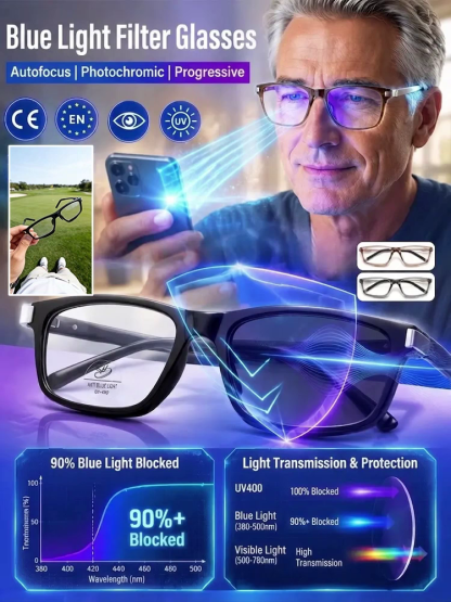 Photochromic High-End Anti-Blue Light Reading Glasses