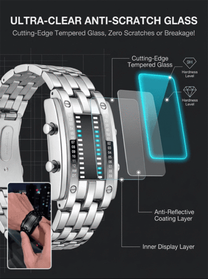 Cyberpunk Binary LED Watch
