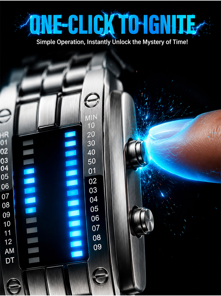 Cyberpunk Binary LED Watch