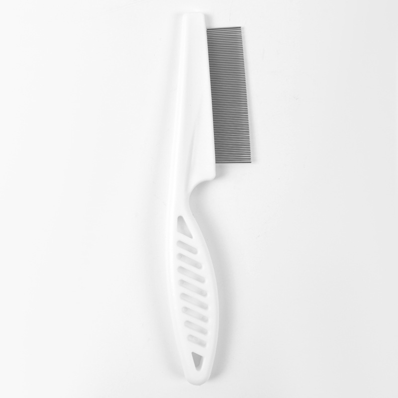 Cat-specific steel needle flea comb