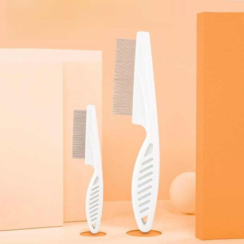 Cat-specific steel needle flea comb