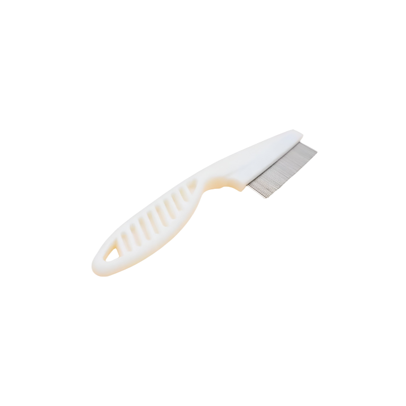 Cat-specific steel needle flea comb