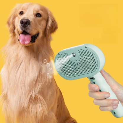 Press-type spray massage comb