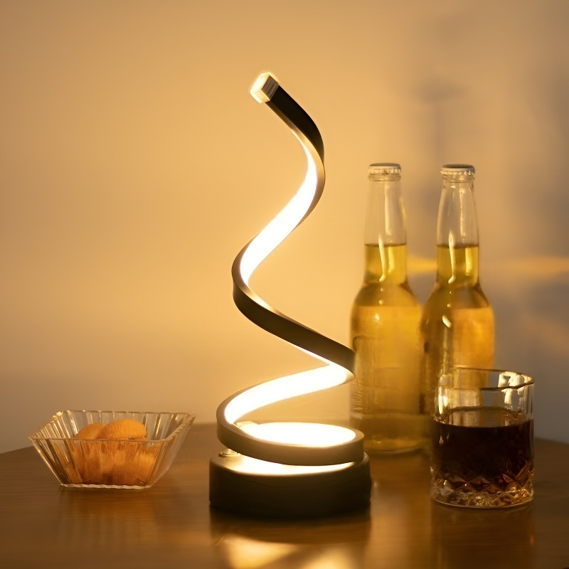 Lámpara de mesa LED en espiral ajustable con USB