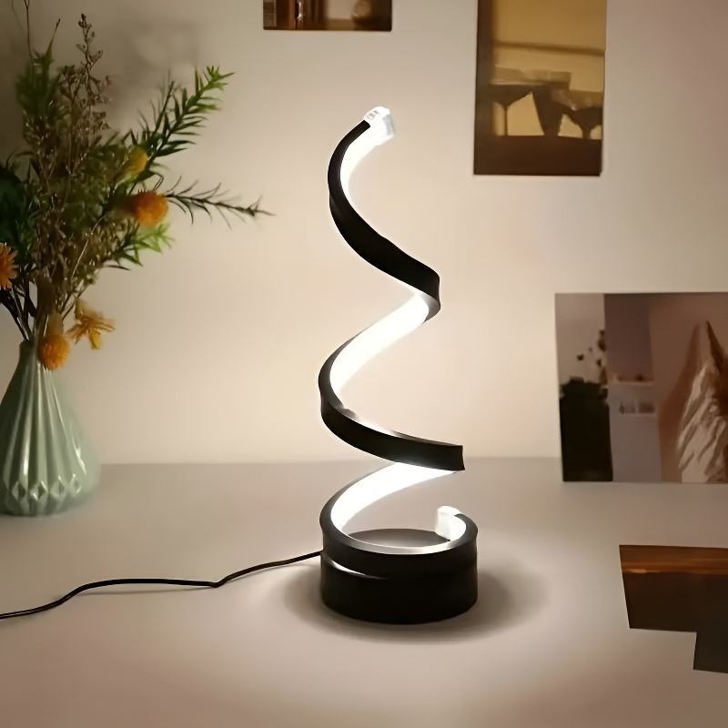 Lámpara de mesa LED en espiral ajustable con USB