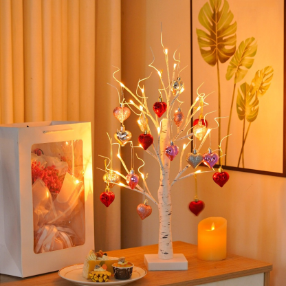 Luces LED en forma de corazón para decoración festiva y árbol