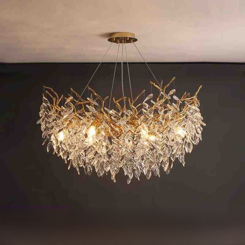 Elegante lámpara colgante de cristal francesa para salón