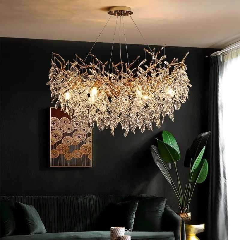 Elegante lámpara colgante de cristal francesa para salón