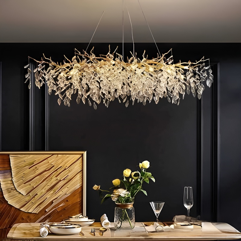 Elegante lámpara colgante de cristal francesa para salón