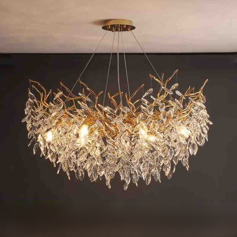 Elegante lámpara colgante de cristal francesa para salón