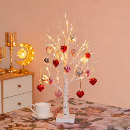 Luces LED en forma de corazón para decoración festiva y árbol