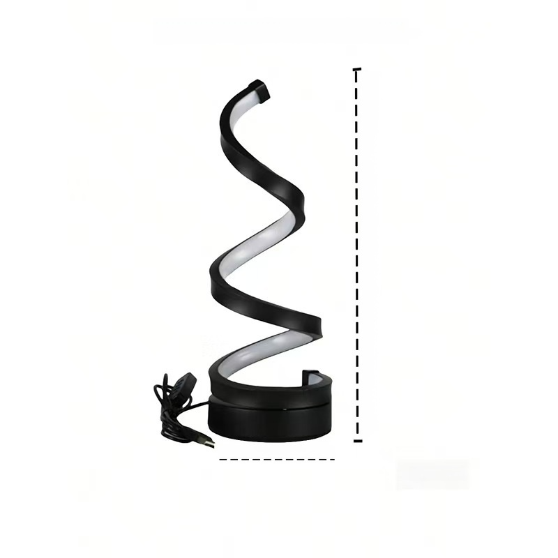 Lámpara de mesa LED en espiral ajustable con USB