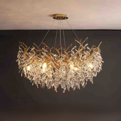 Elegante lámpara colgante de cristal francesa para salón