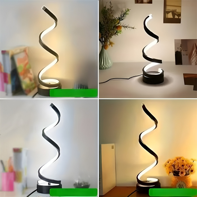 Lámpara de mesa LED en espiral ajustable con USB
