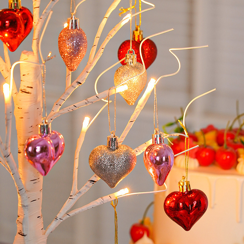 Luces LED en forma de corazón para decoración festiva y árbol