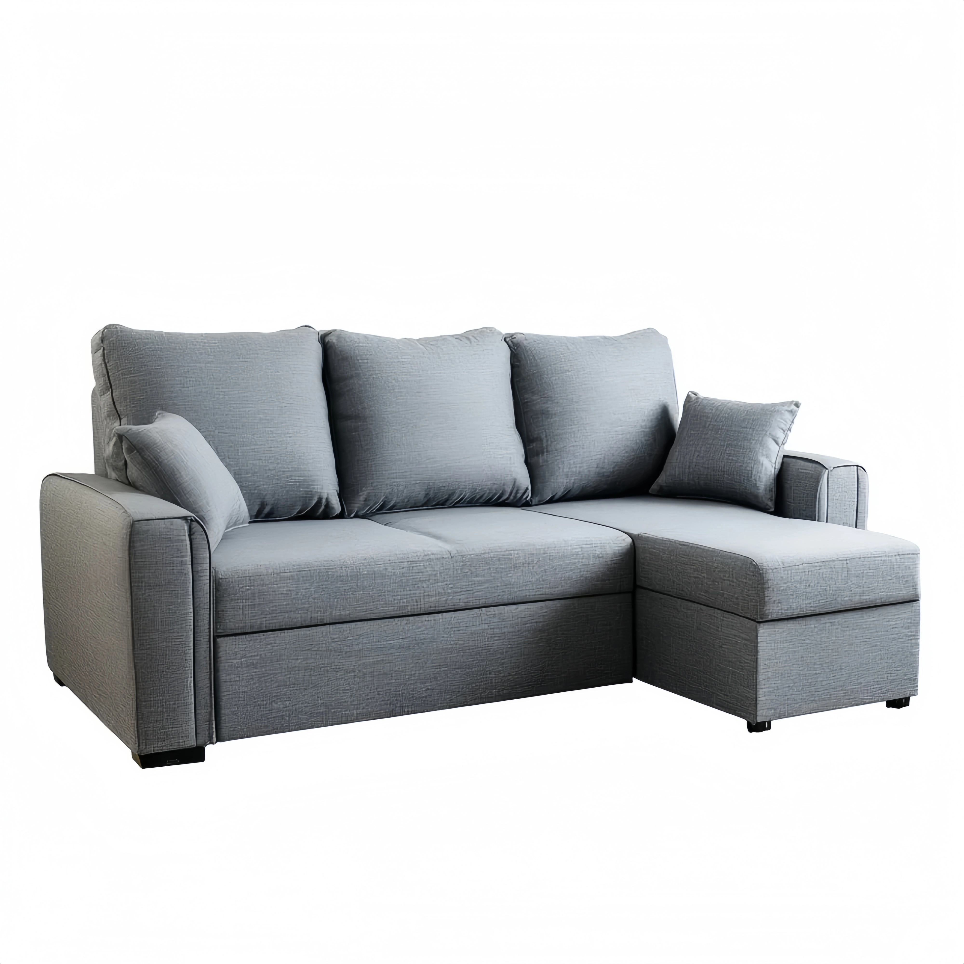 Ecksofa Stoff 200x140x85 cm - Grau - Modernes Design