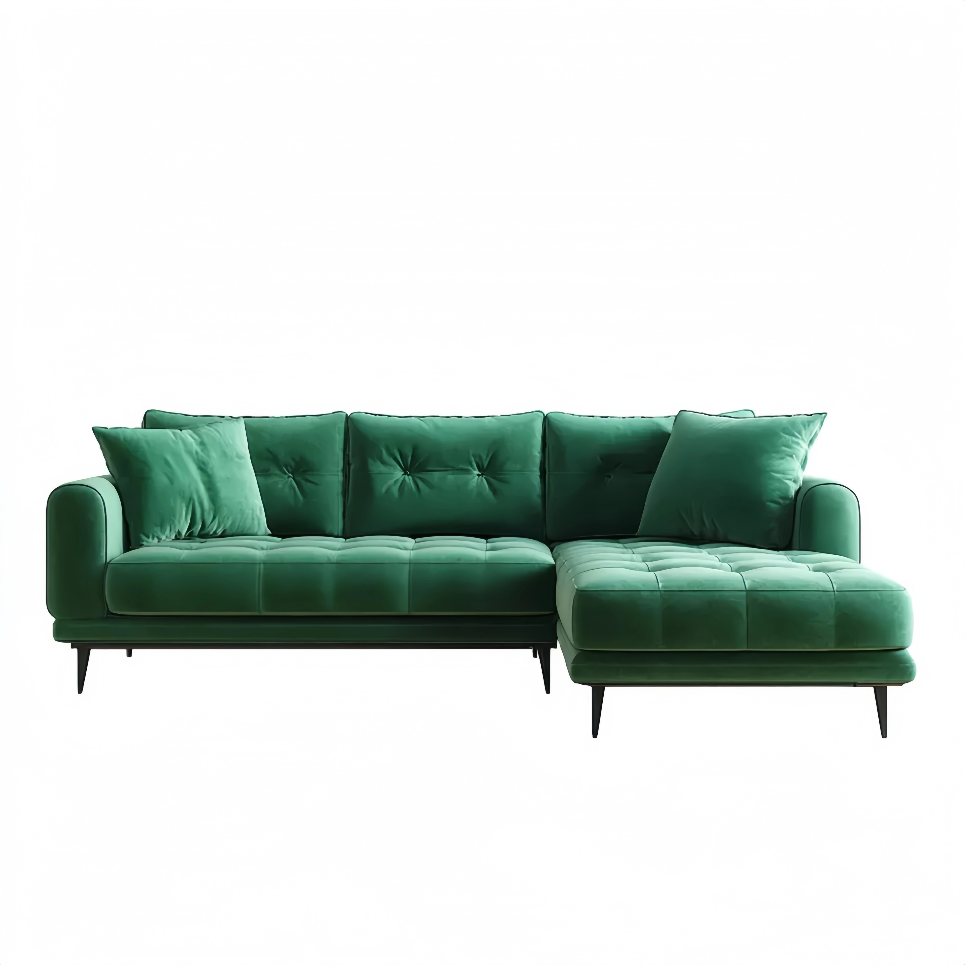 Ecksofa Samt 240x150x85 cm – Grün – Modernes Design