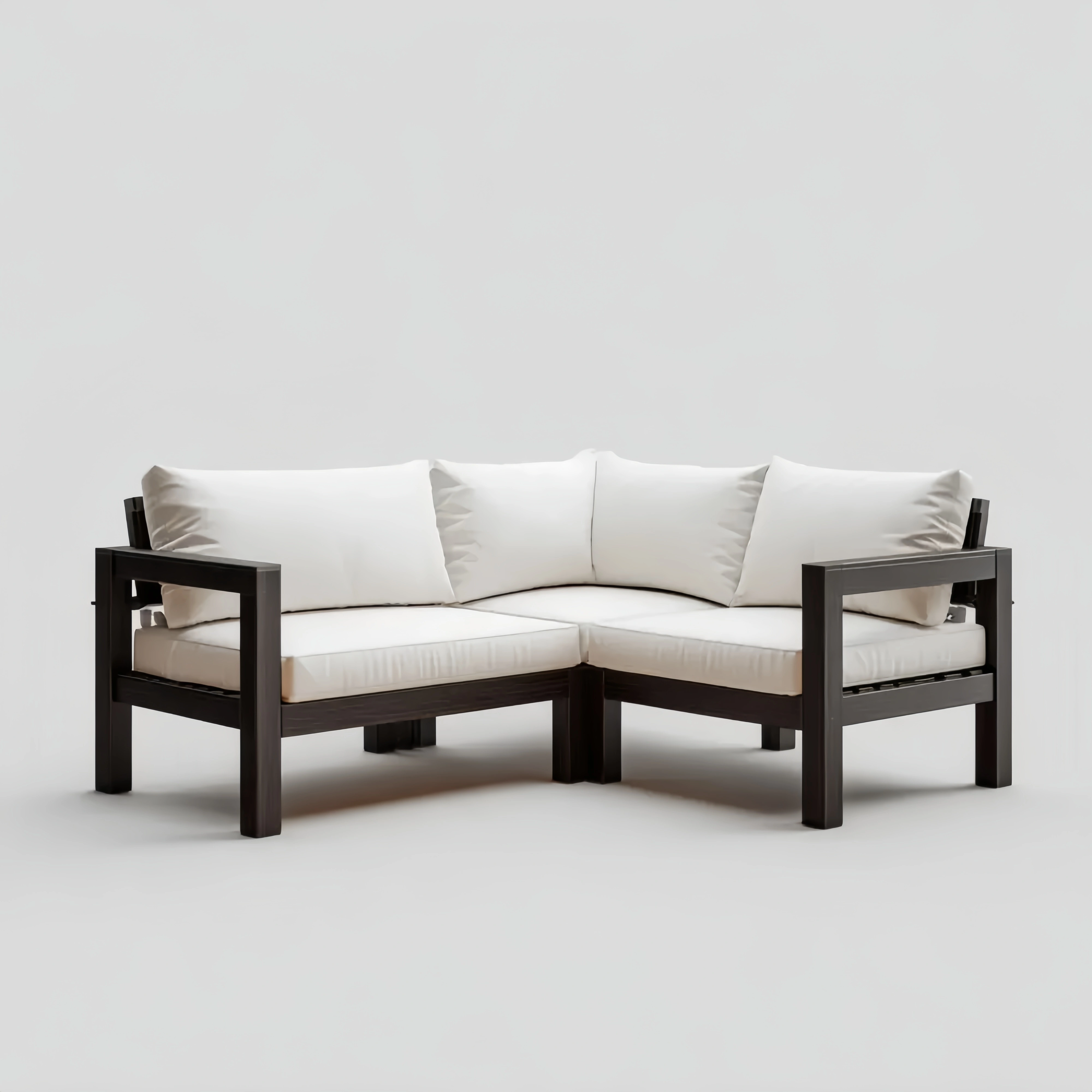 Ecksofa Holzrahmen 150x150x85 cm – Weiß – Modernes Design