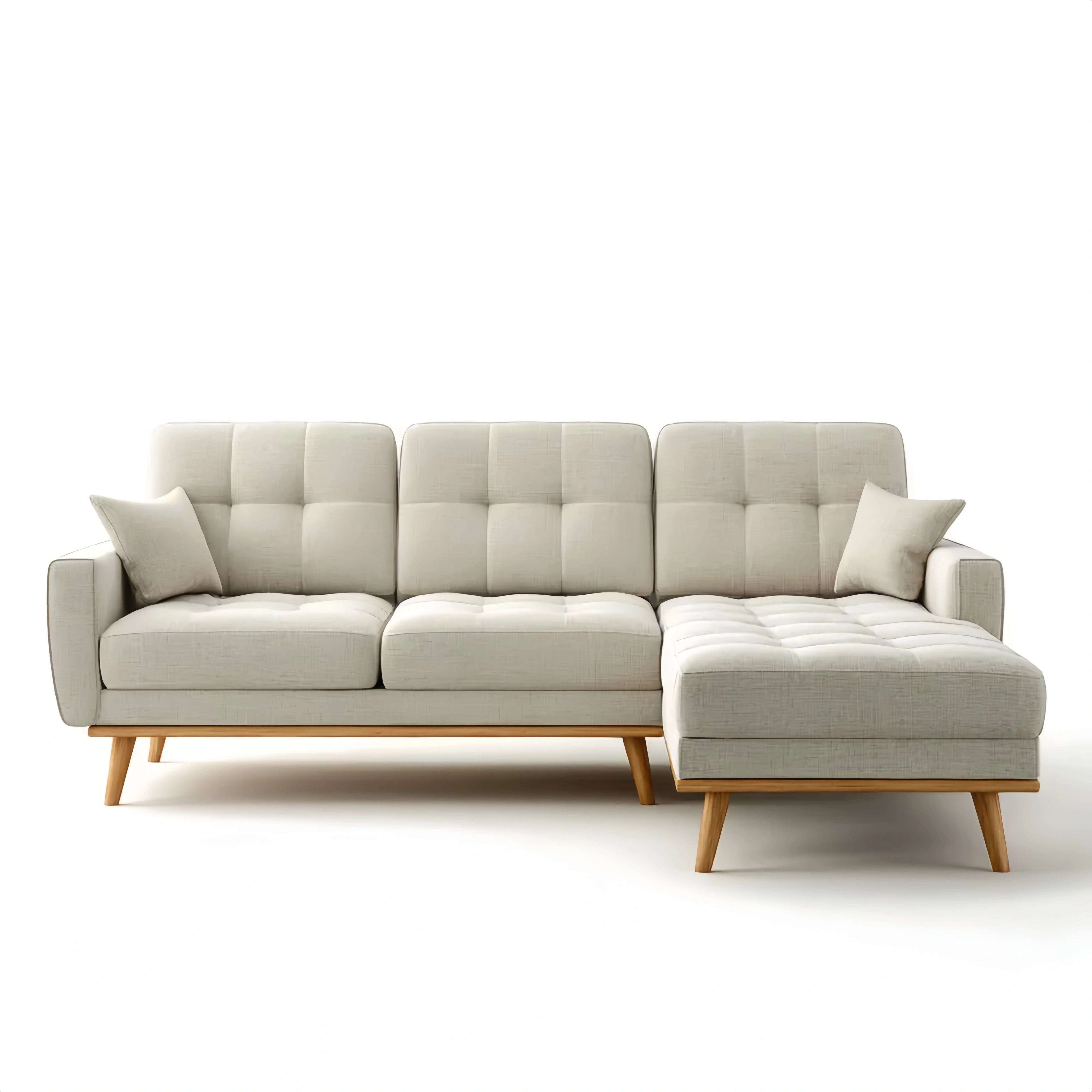 Ecksofa Stoff 250x85x160 cm – Beige – Modernes Design
