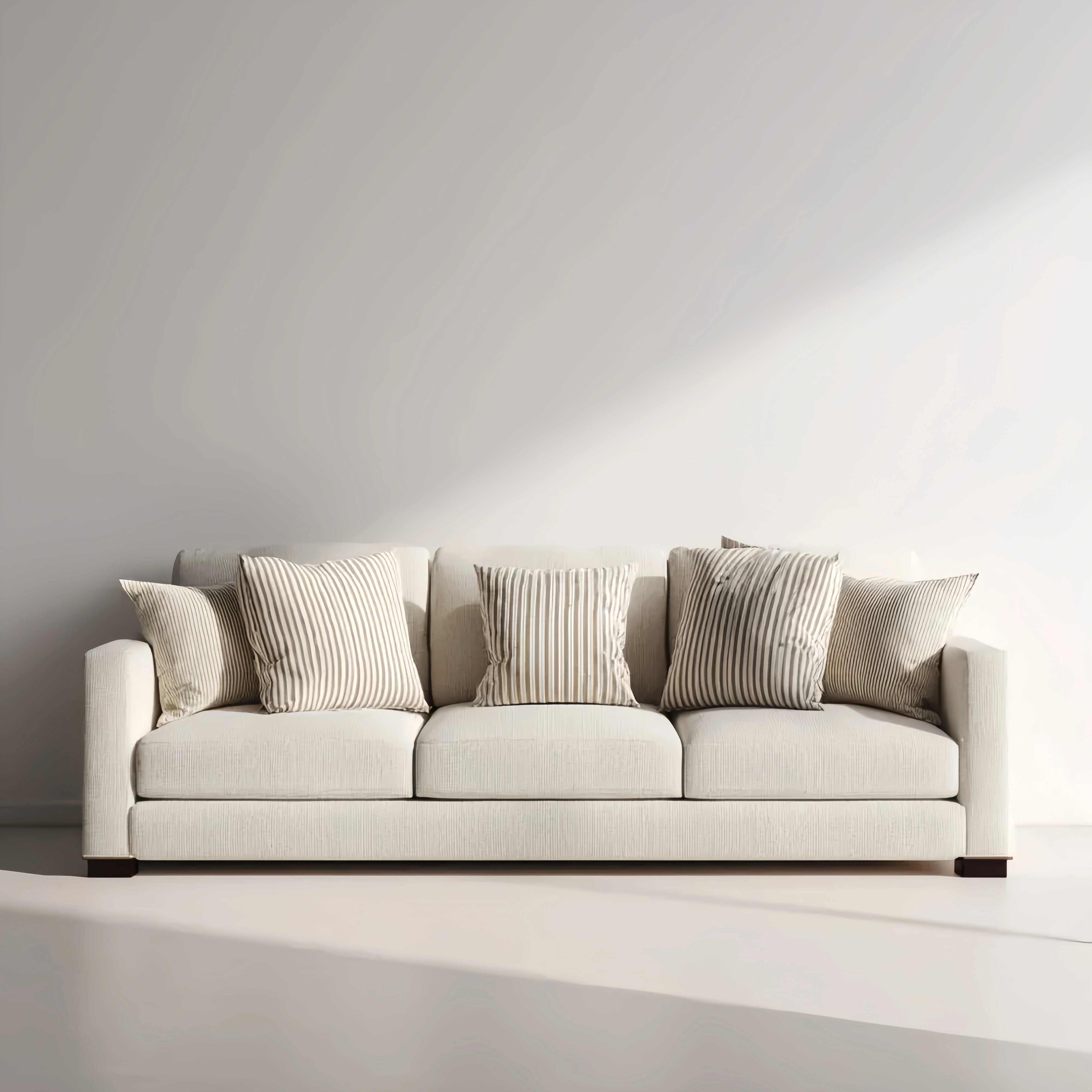 3-Sitzer-Sofa Leinenmischung 220x90x85 cm – Beige – Modernes Design