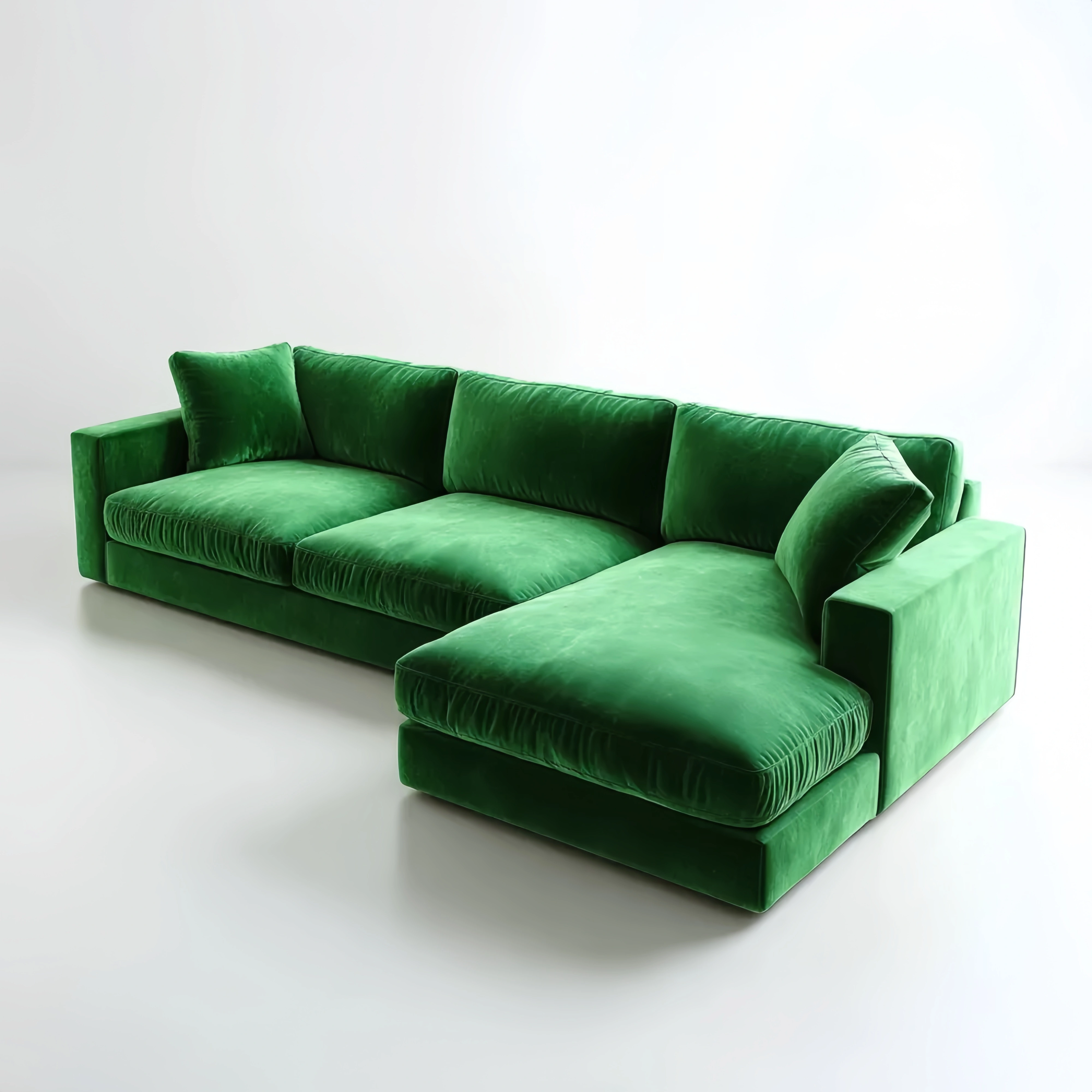 Ecksofa Samt 250x150x85 cm – Grün – Modernes Design