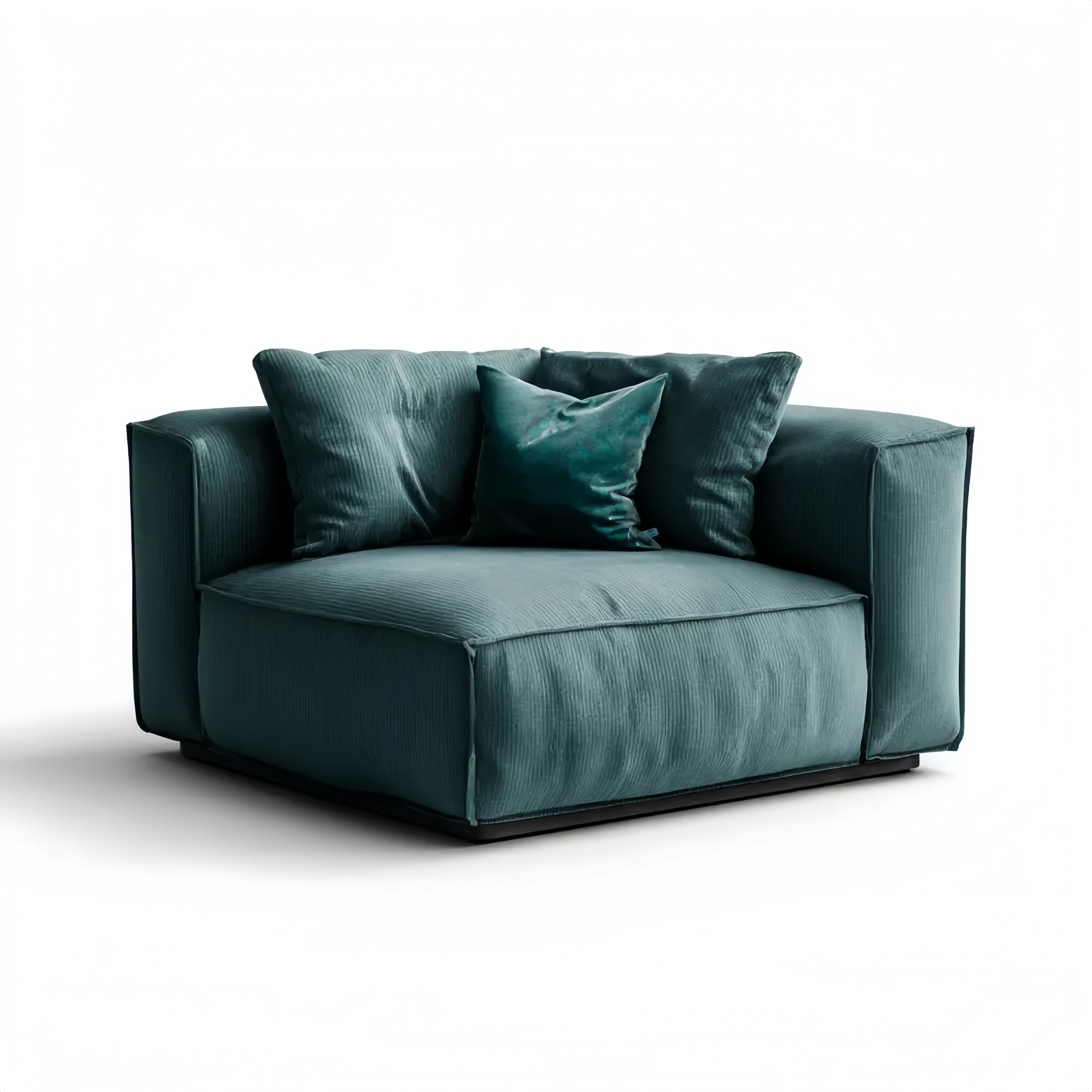 Loungesessel Cordstoff 100x100x70 cm – Petrol – Modernes Design