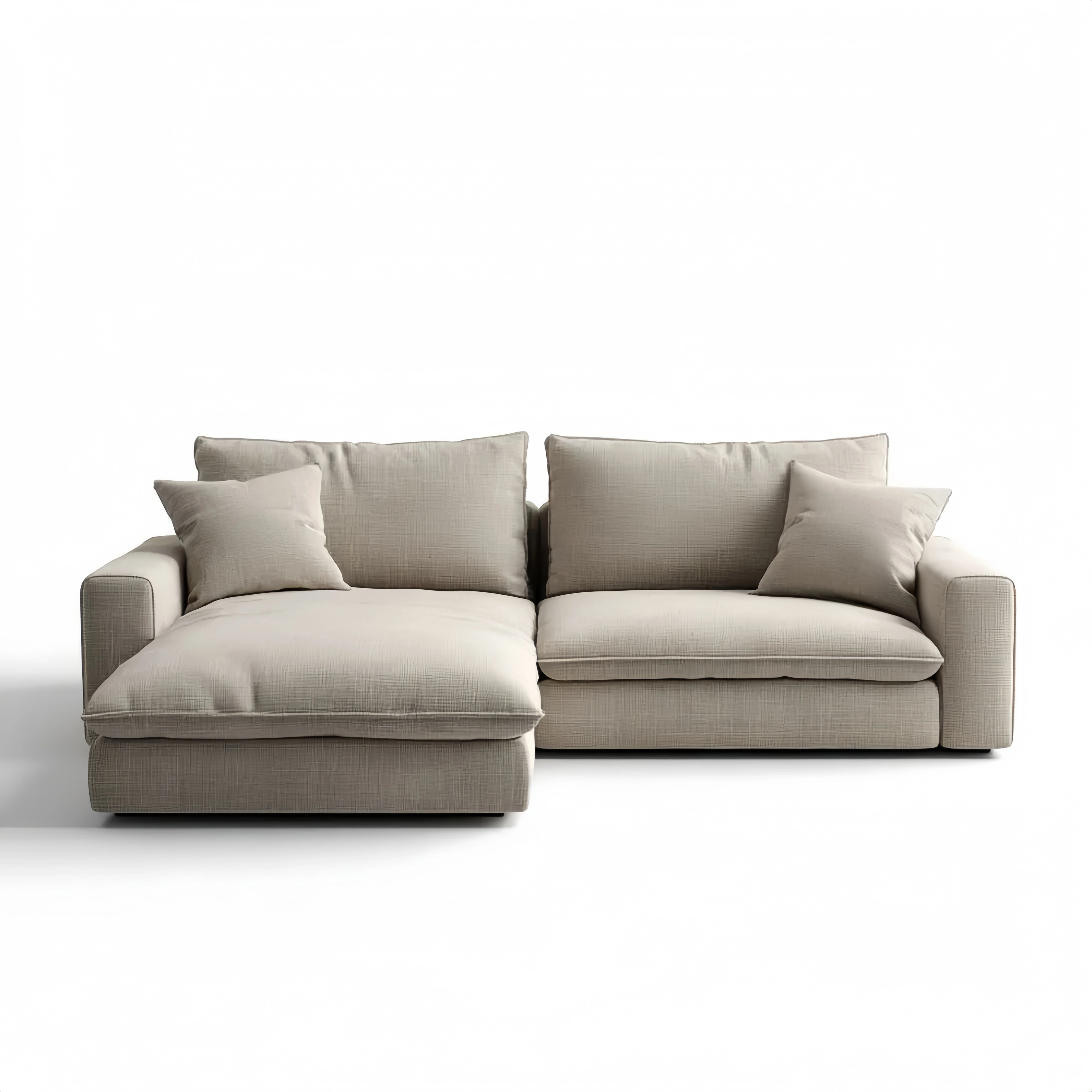 Ecksofa Stoff 280x160x85 cm – Beige – Modernes Design