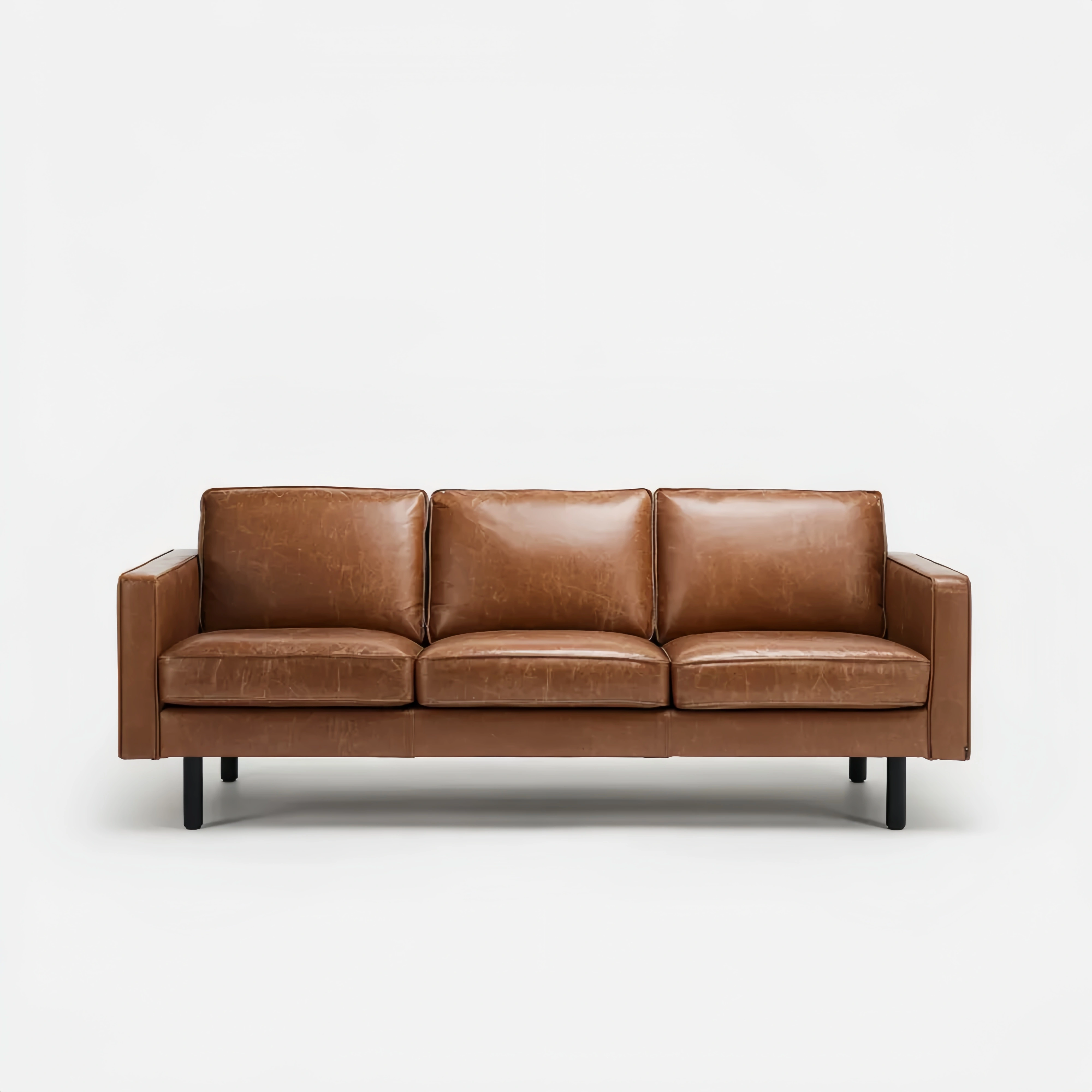 3-Sitzer-Sofa Lederbezug 210x85x75 cm – Braun – Modernes Design
