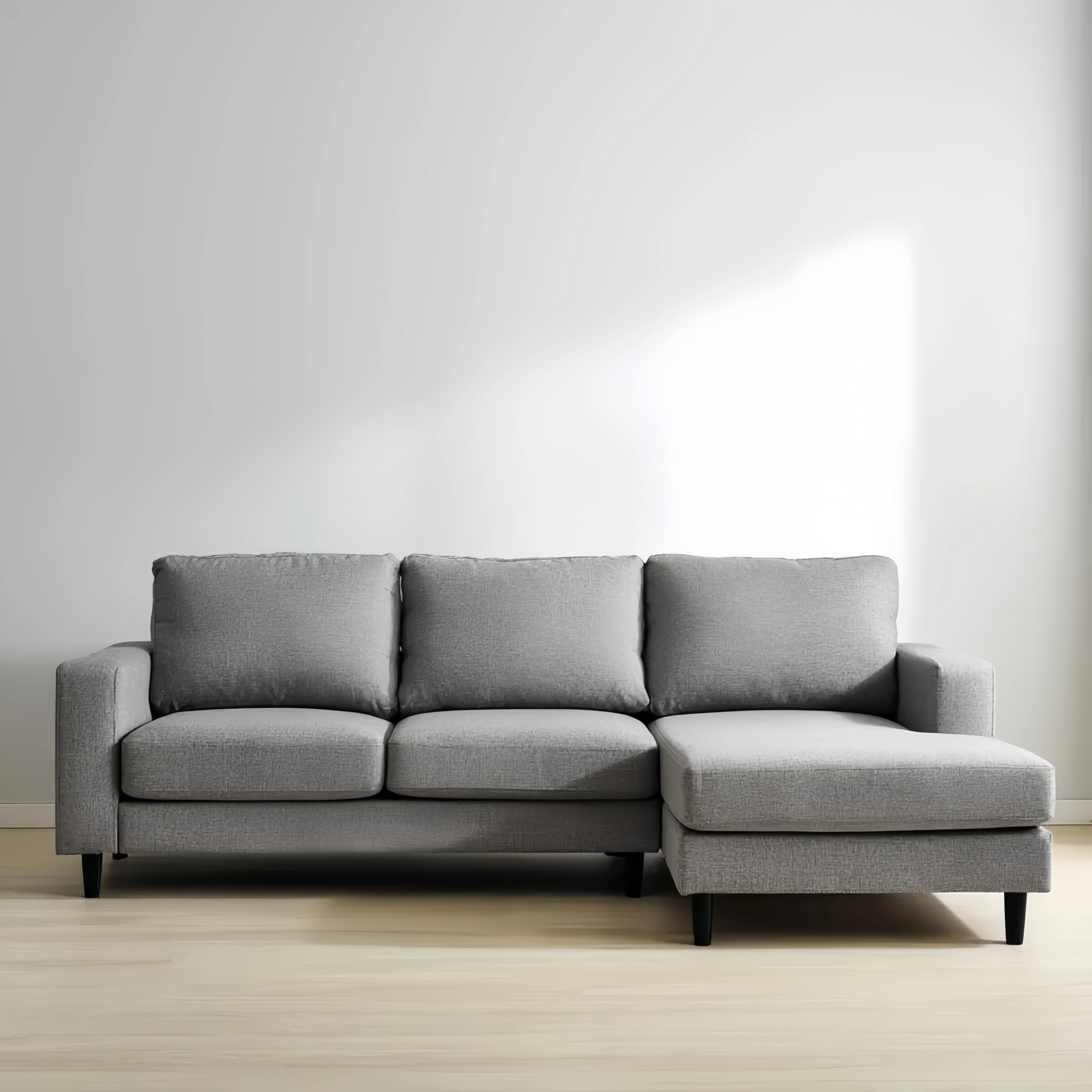 Ecksofa Stoff 280x160x85 cm - Hellgrau - Modernes Design