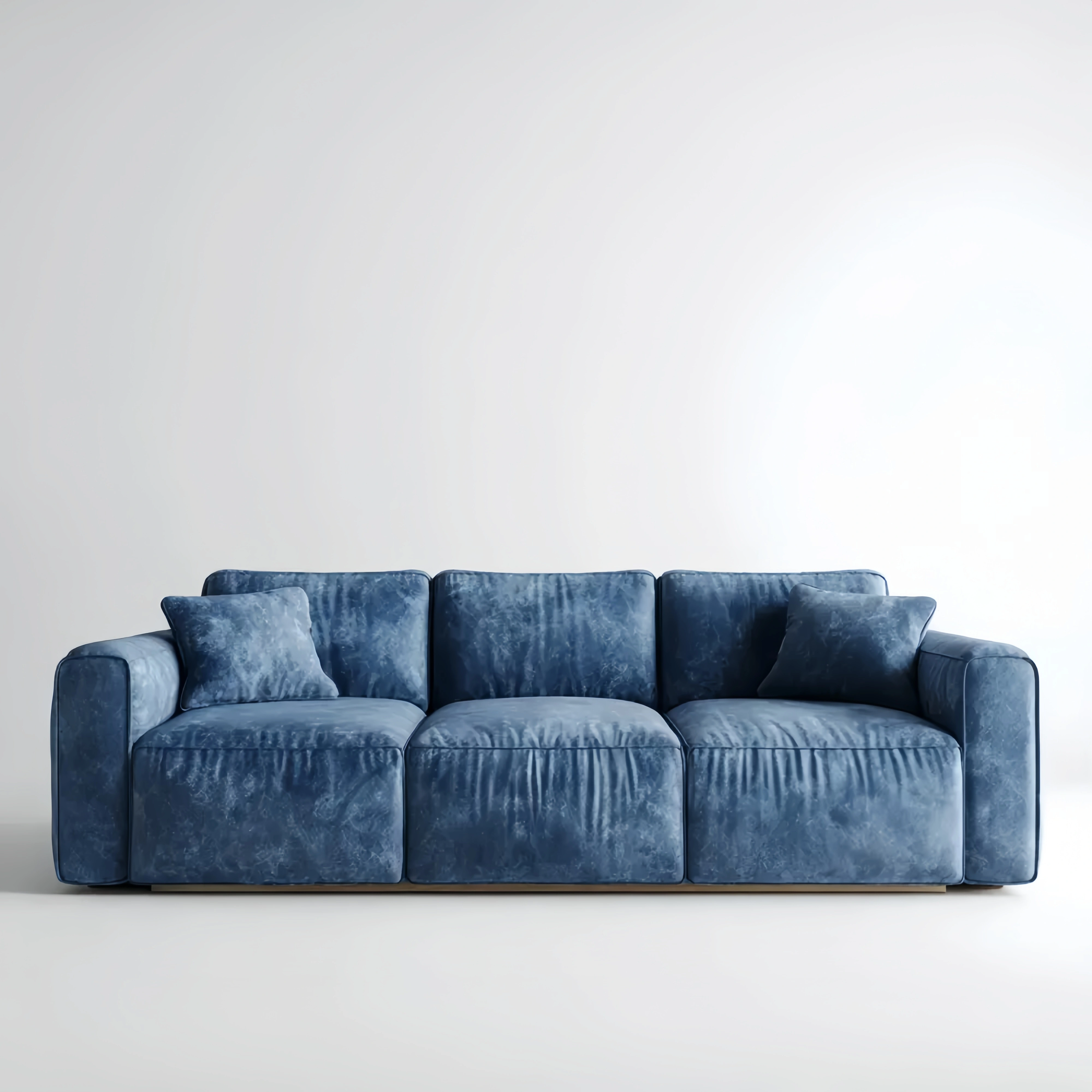 3-Sitzer-Sofa Samt 210x95x85 cm - Blau - Modernes Design
