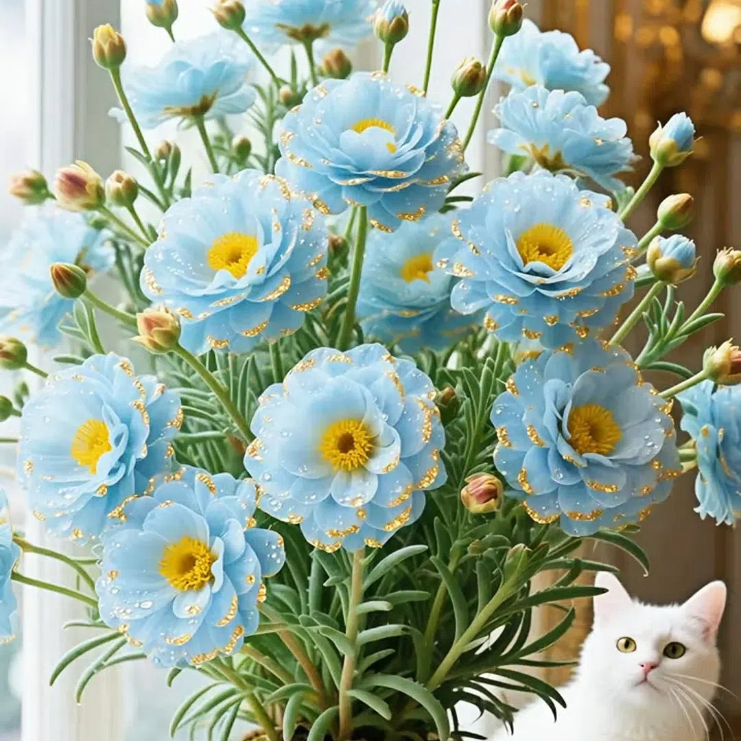 Златна дантелена портулака🌸✨ Разкошни двойни цветове за безпроблемно лято