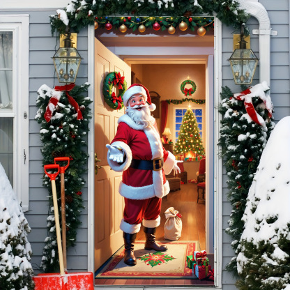 50% OFF🌟2025 Christmas and Halloween Door Cover--Suitable for Both Exterior and Interior Doors