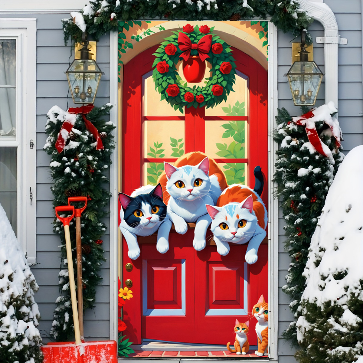 50% OFF🌟2025 Christmas and Halloween Door Cover--Suitable for Both Exterior and Interior Doors