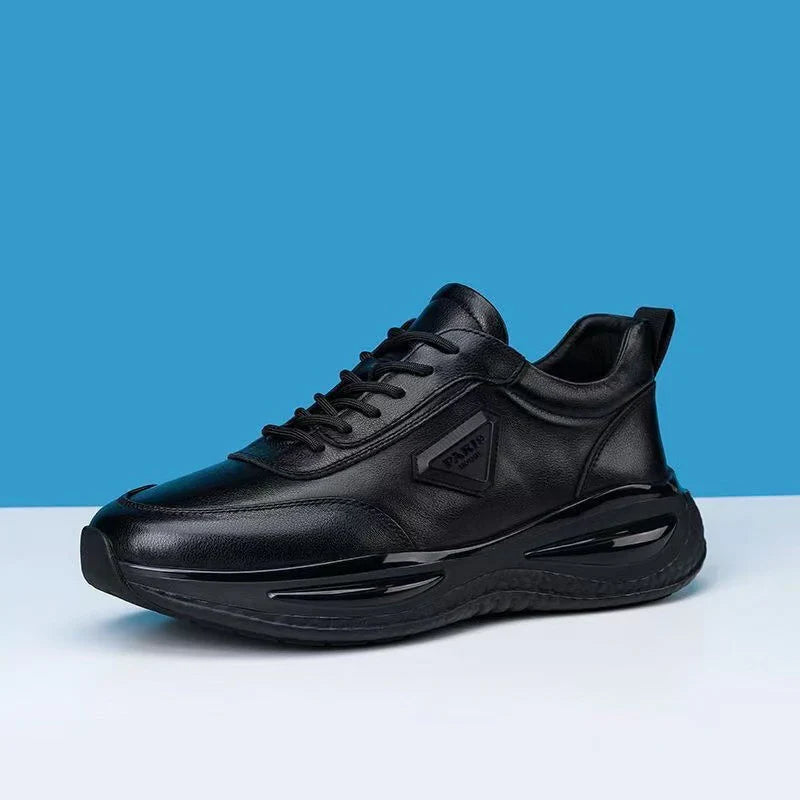 Мъжки черни леки ежедневни кожени обувки