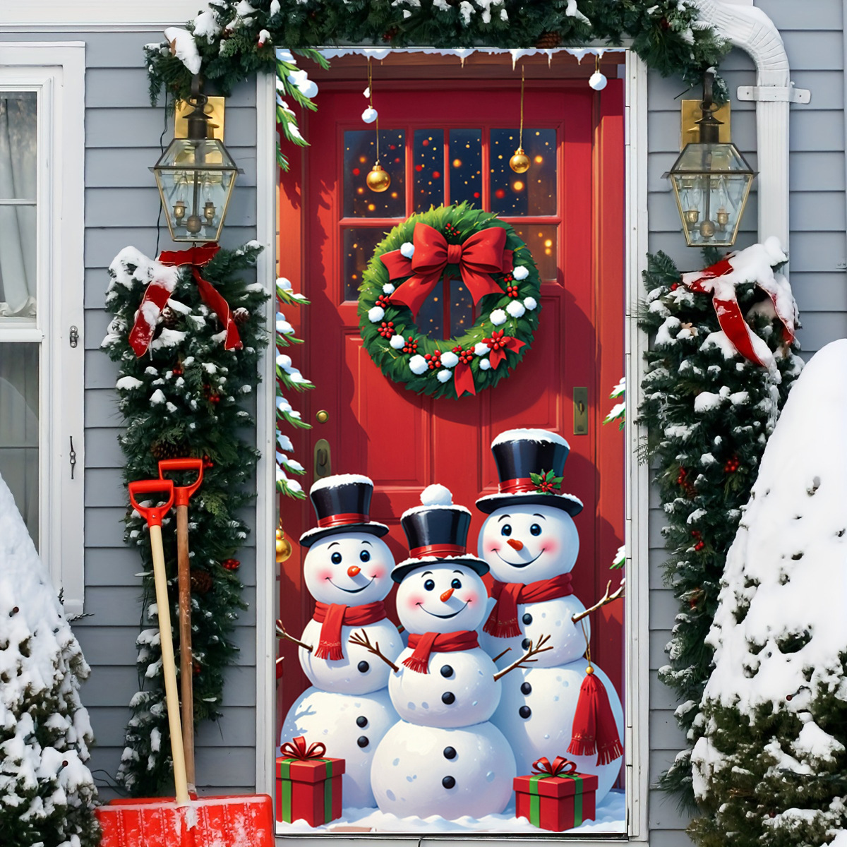 50% OFF🌟2025 Christmas and Halloween Door Cover--Suitable for Both Exterior and Interior Doors