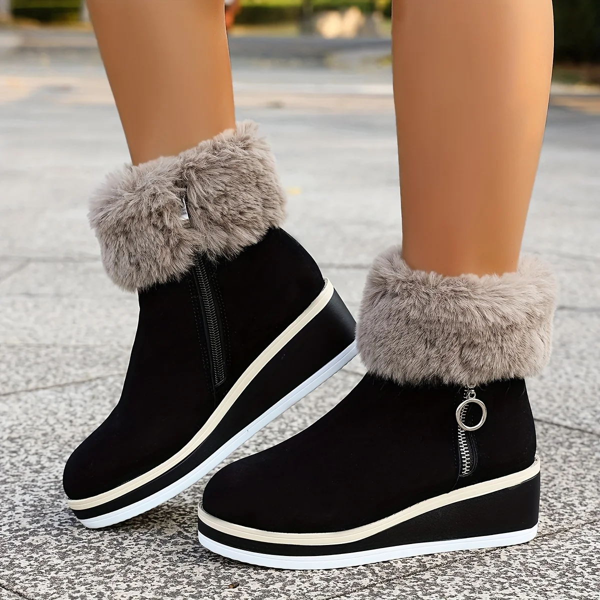 🔥 Ostatni dzień promocji – 50% zniżki – Damskie zimowe, nowe, ortopedyczne botki na grubym obcasie