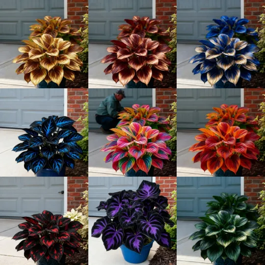 🌈🔥 Limitowana edycja Hosta Rainbow Flame – rzadkie, wielobarwne liście, ekskluzywnie w naszym sklepie 🌸