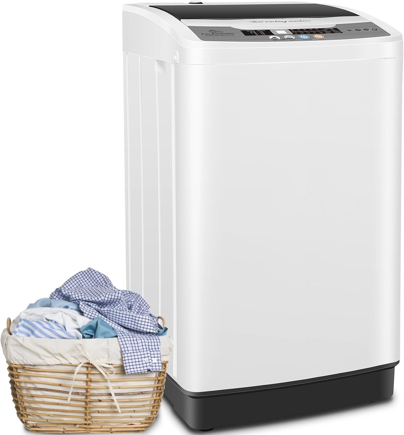 20Lbs Capacity Full-Automatic Portable Washer, 2.8Cu.ft Washer and Dryer Combo with Drain Pump, LED Display, 10 Programs & 8 Water Levels