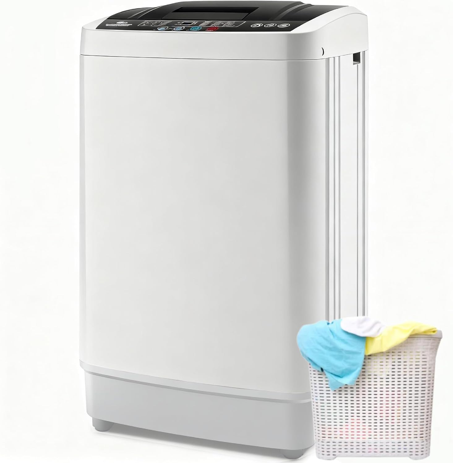 17.8Lbs Portable Washer with Drain Pump, 2.4 Cu.ft Full Automatic Washer and Dryer Combo, 10 Programs 8 Water Levels, LED Display