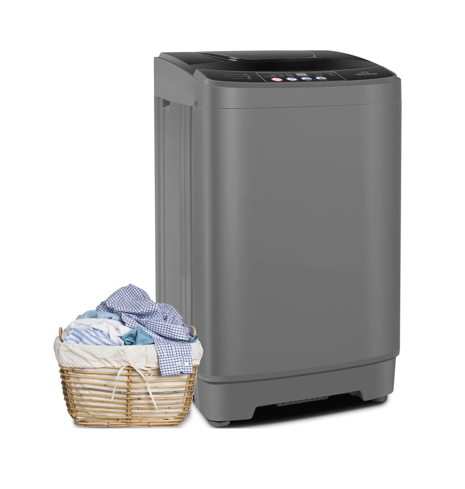 20Lbs Capacity Full-Automatic Portable Washer, 2.8Cu.ft Washer and Dryer Combo with Drain Pump, LED Display, 10 Programs & 8 Water Levels