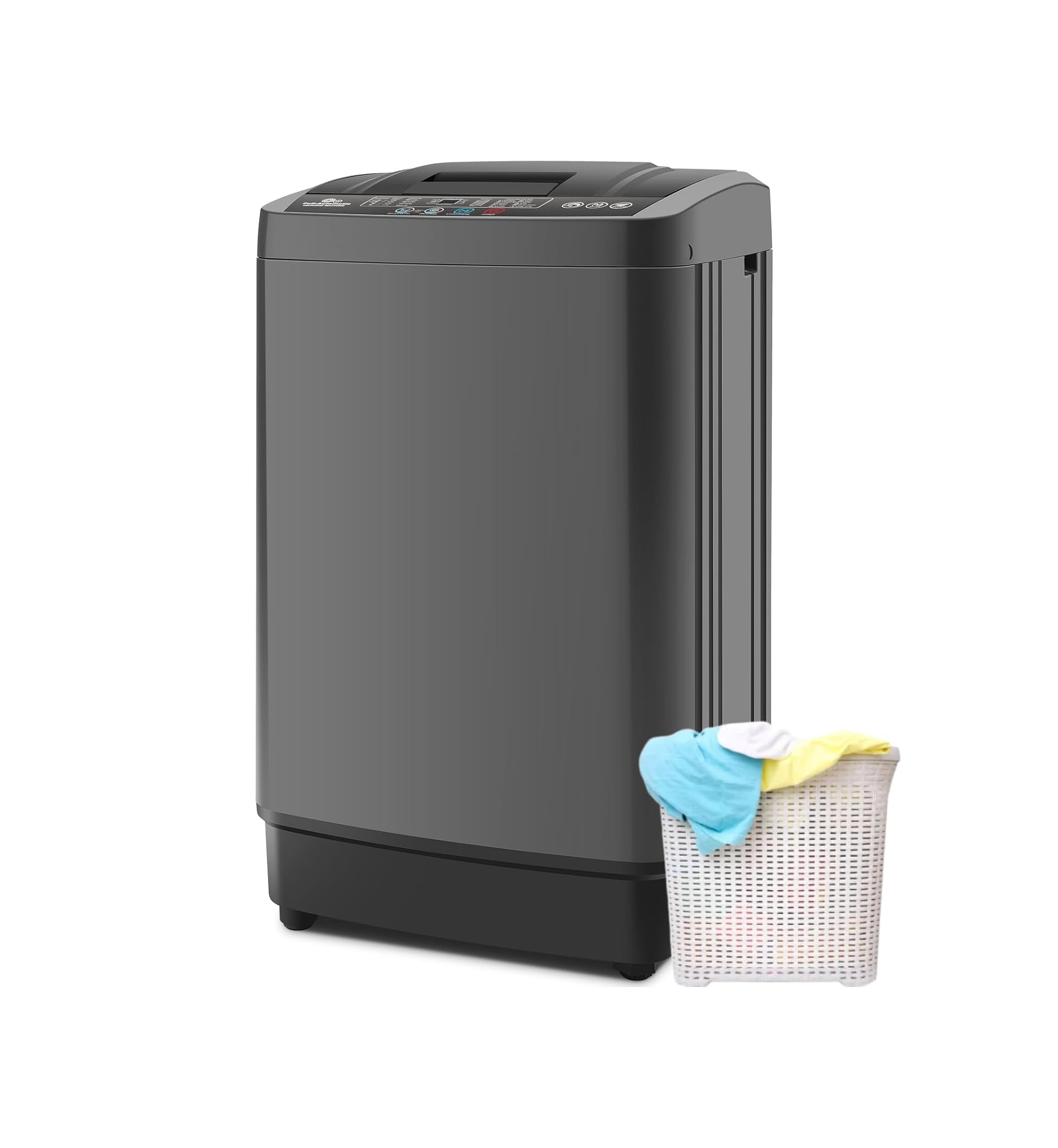 17.8Lbs Portable Washer with Drain Pump, 2.4 Cu.ft Full Automatic Washer and Dryer Combo, 10 Programs 8 Water Levels, LED Display