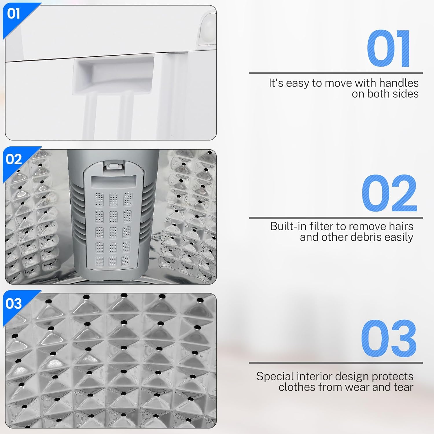 17.8Lbs Full Automatic Portable Washer with 10 Programs & 8 Water Levels, 2.4 Cu.ft Compact Washer Machine with Drain Pump