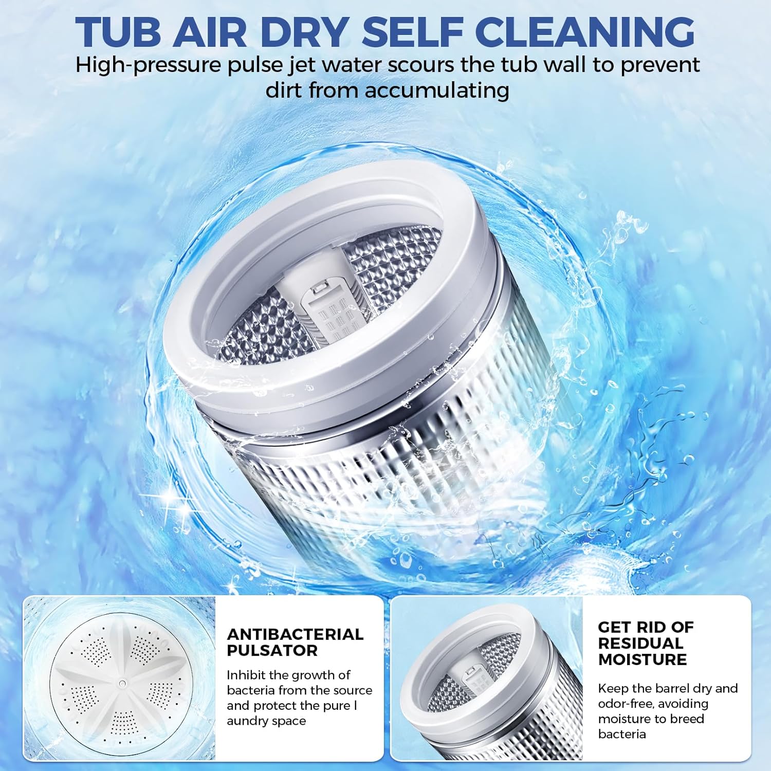 Portable Washer Machine with 10 Programs and 8 Water Levels Selections Mini Washing Machine