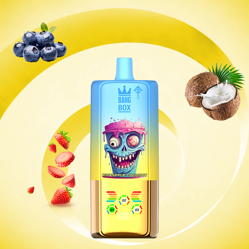 BANG BOX 80000 puff 3 in1 Flavor Disposable Vape - Pineapple Coconut + Strawberry Raspberry Candy + Blue Razz Ice