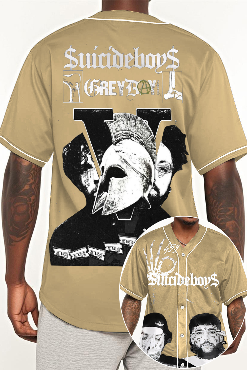 G59 colorblock print baseball short sleeve top