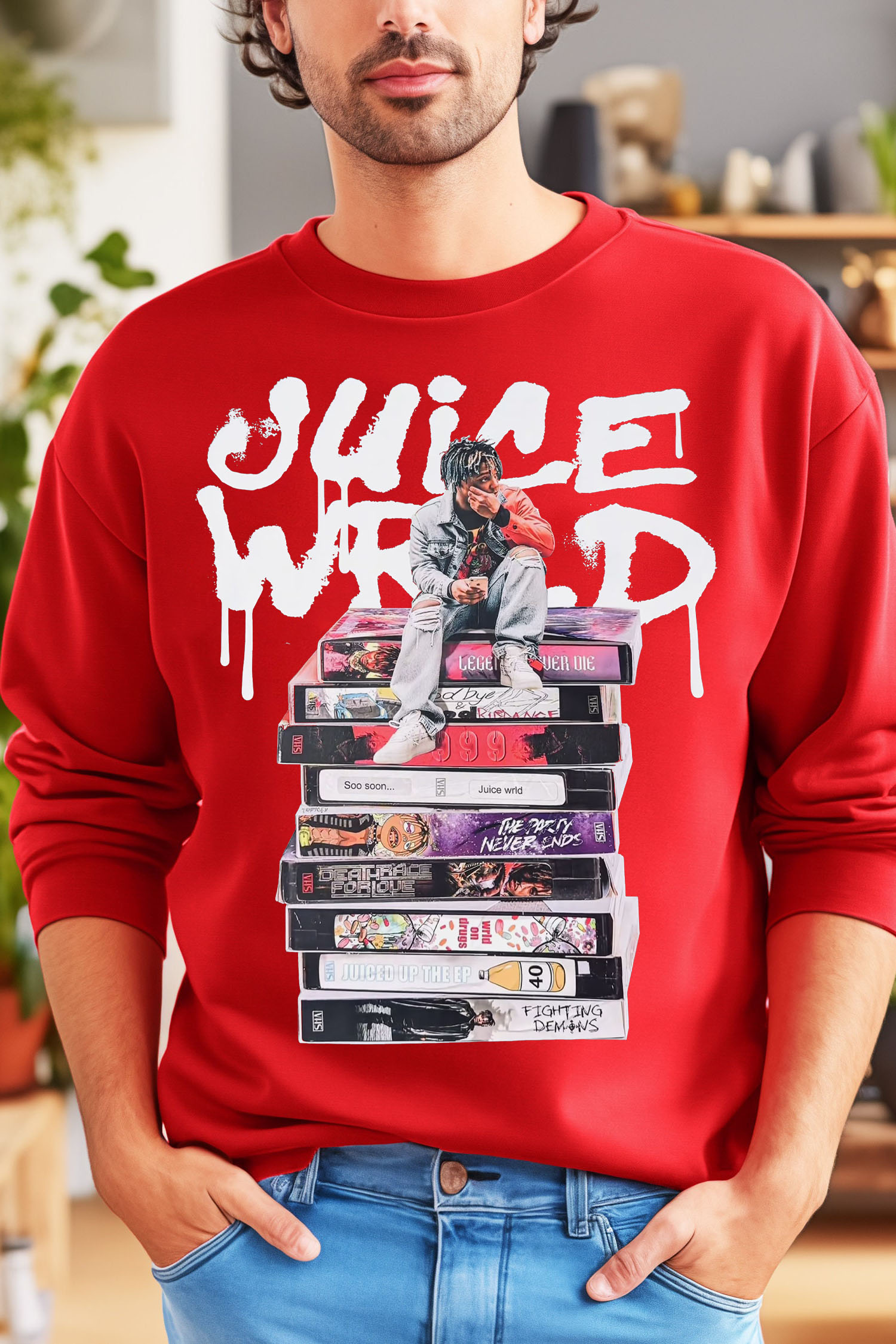Juicewrld long sleeve round neck men's sweatshirt