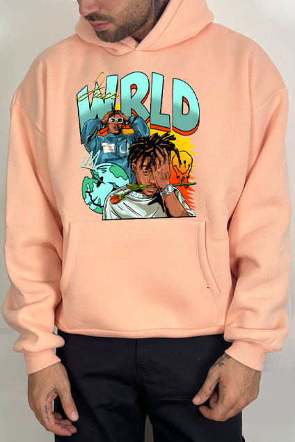 Juice World fans color block  Hoodie For Men