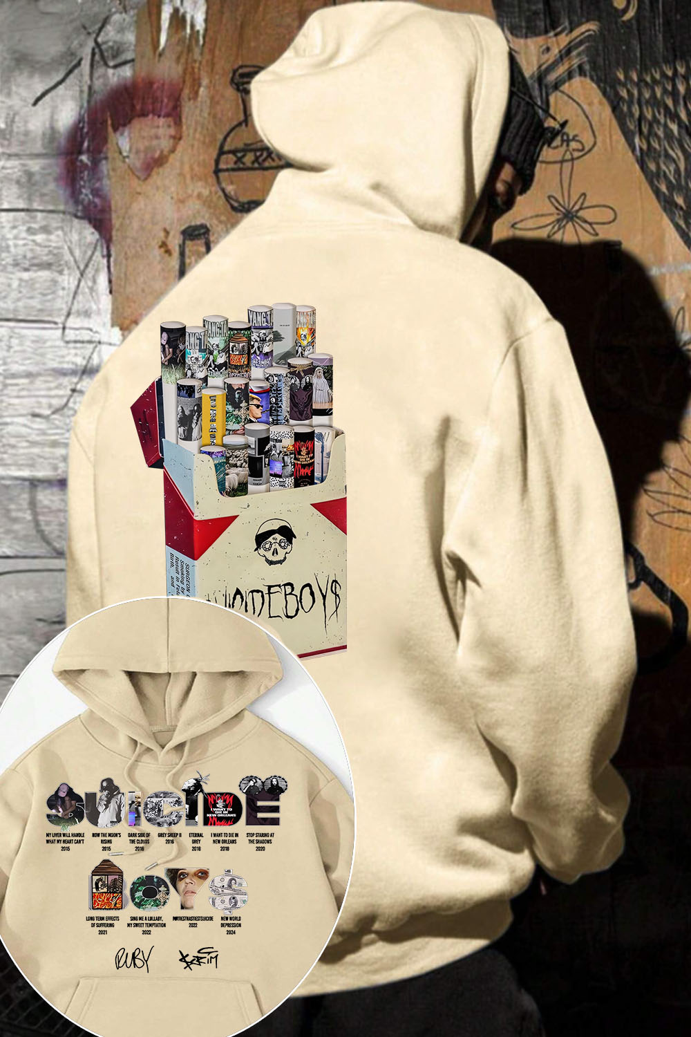 uicideboys 2-side printed men's hoodie